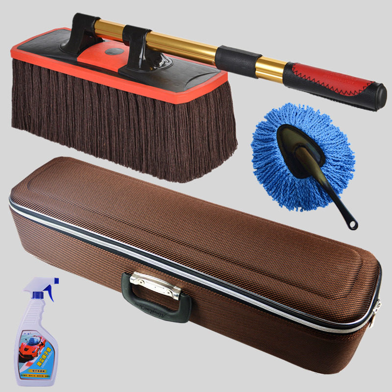 蜡拖洗车刷子软毛除尘掸子伸缩擦车拖把刷车蜡刷清洁汽车用品套装
