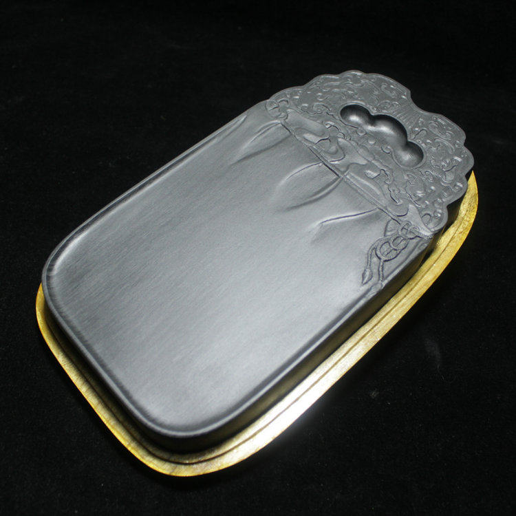 纯手工雕刻罗纹布袋琴歙砚端砚原石砚台徽墨宣纸湖笔文房四宝