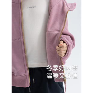 【5A抗菌】女童长袖打底衫2024冬季新款儿童时髦圆领休闲内搭上衣