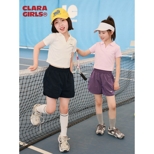 claragirls｜女童运动速干短裤26年夏季儿童宽松透气轻量跑步裤子