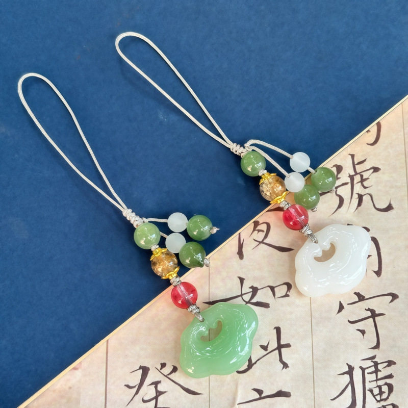 手机链挂饰汽车钥匙扣挂件仿玉玉髓貔貅祥云葫芦手机挂绳包包挂件,节庆用品/礼品,手机链,淘宝优惠券,粉丝福利购,淘宝优惠卷