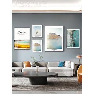 网红沙北欧组背合发景墙装饰画画创个性壁现代简约客厅背后意墙面