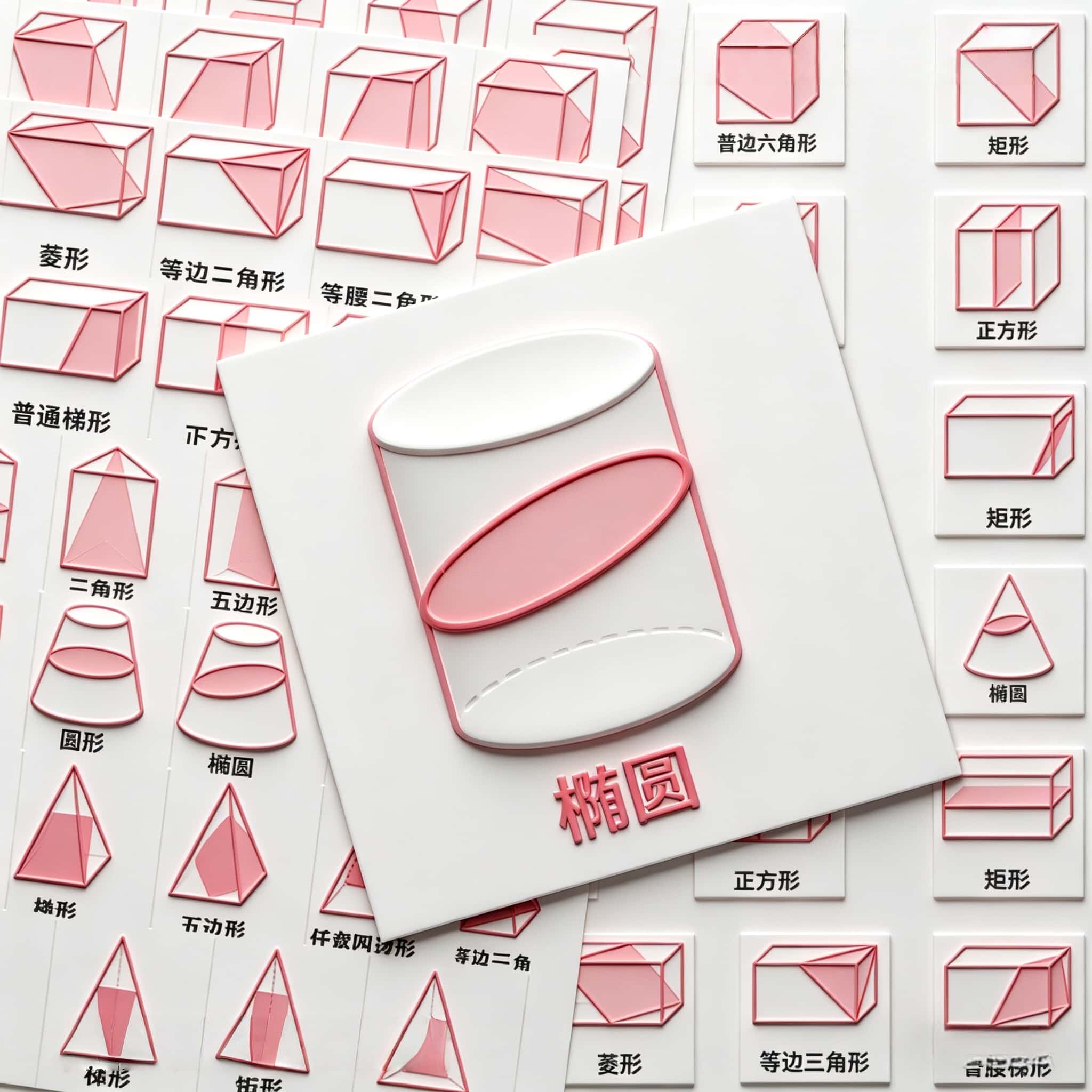 124张立体几何截面图形贴纸初中高中数学经典几何图贴画diy桌面