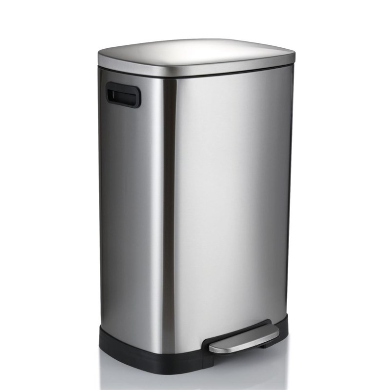 50L大容量不锈钢垃圾桶 方形带盖静音防臭大号垃圾箱 工厂直销