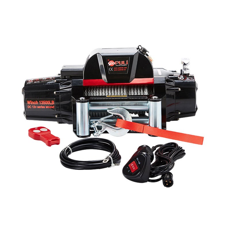 电动绞盘 变形金刚连体款13500磅钢丝绳越野车自救汽车绞盘机