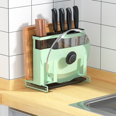 厨房置物架刀具砧板锅盖菜刀座收纳架多功能筷子筒刀架单个刀板架