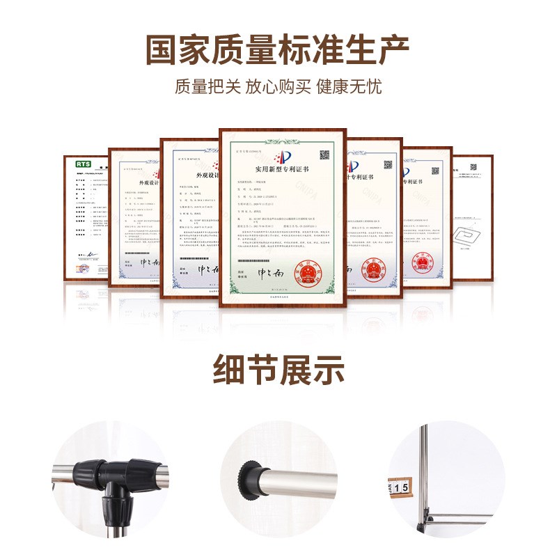 衣架厂家直供落地式晾衣架单杆双杆伸缩式不锈钢家用阳台室内