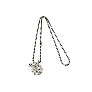 WANGWAN925纯银BWL十字架童军花笑脸2.5MM圆环链做旧小号吊坠项链