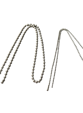 WANGWANG合金2/4MM复古做旧不锈钢潮流街头圆珠百搭圆球吊坠项链