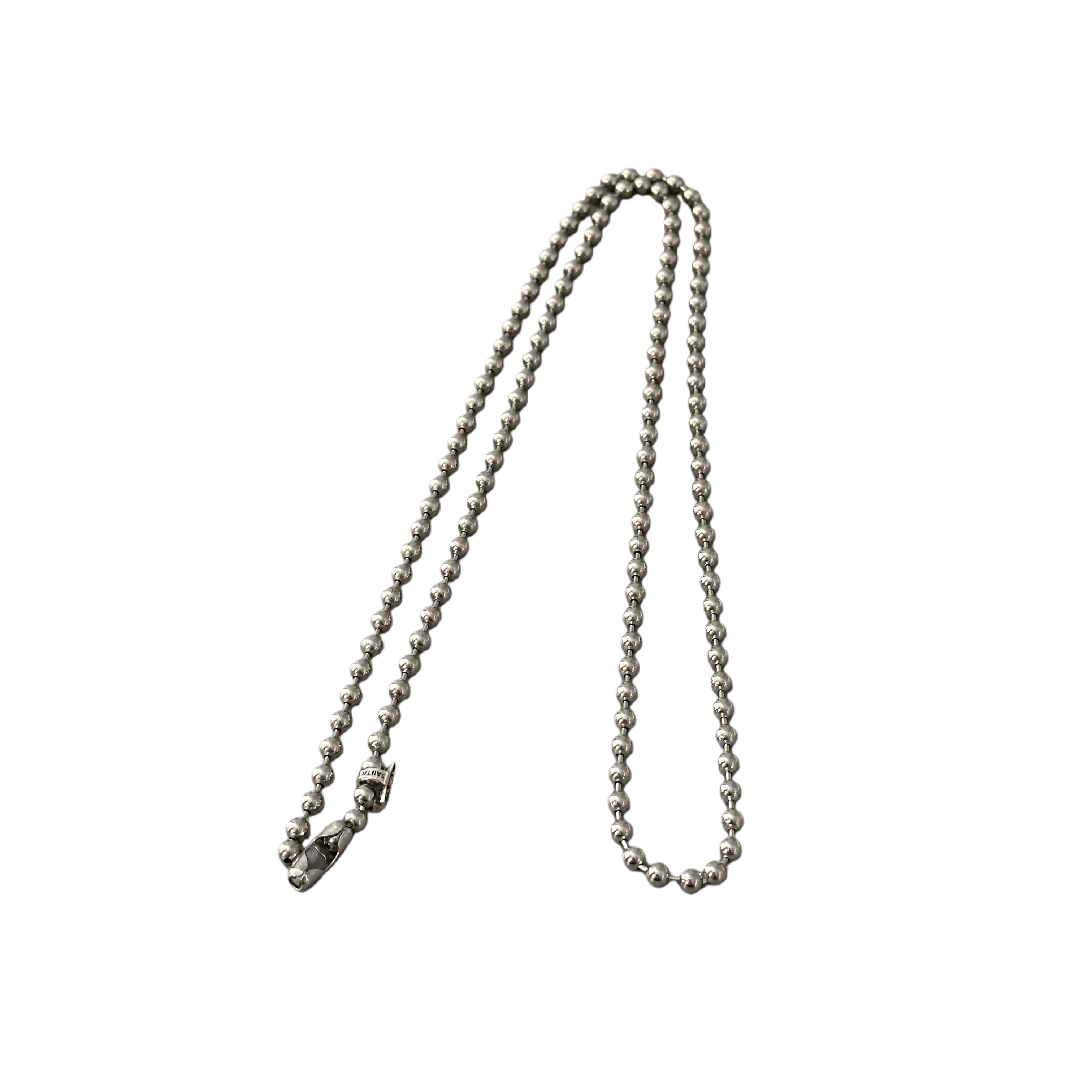 WANGWANG合金4MM复古做旧CS五角星潮流街头圆珠百搭圆球吊坠项链