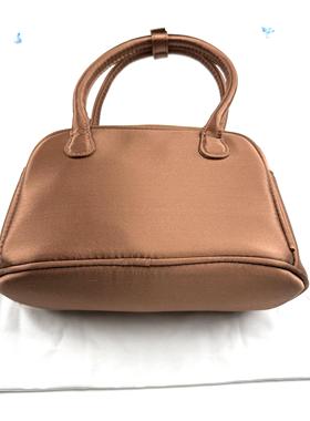 WANGWANG女士真丝丝绸桑蚕丝单肩包简约百搭手提包保龄球手拎包