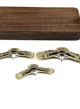 WANGWANG高桥老鹰羽毛金身银头925纯银素银银饰情侣原宿吊坠项链