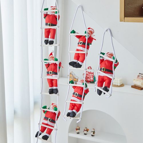 快速发货a圣诞节装饰品爬梯圣诞老人挂件吊饰圣诞场景布置儿童节