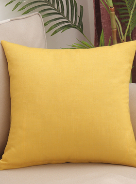 快速发货纯色亚麻抱枕北欧风w简约素色靠枕套含芯汽车靠垫床头靠