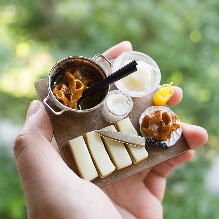 原创软陶手工老北京糖耳朵微缩食玩旅游纪念品收藏冰箱贴