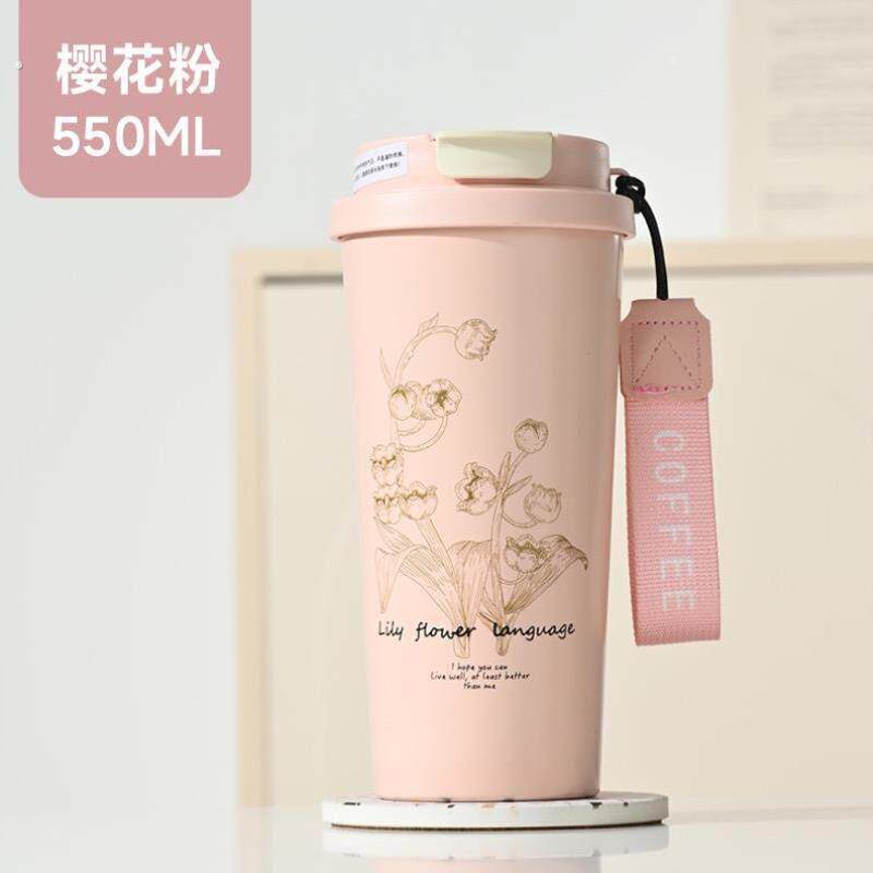 全陶瓷内胆随行杯杯子不锈钢国风双吸管咖啡杯饮保温杯办公室车载