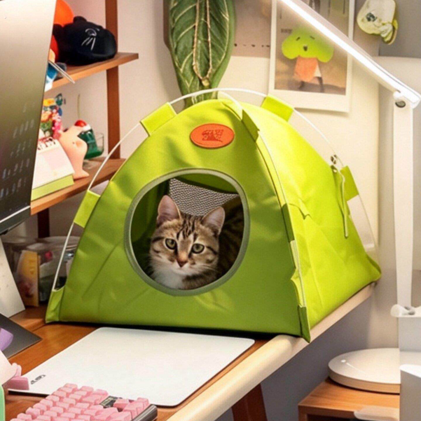 猫窝半封闭式安全感四季通用猫咪躲避屋免搭建帐篷宠物窝透气别墅