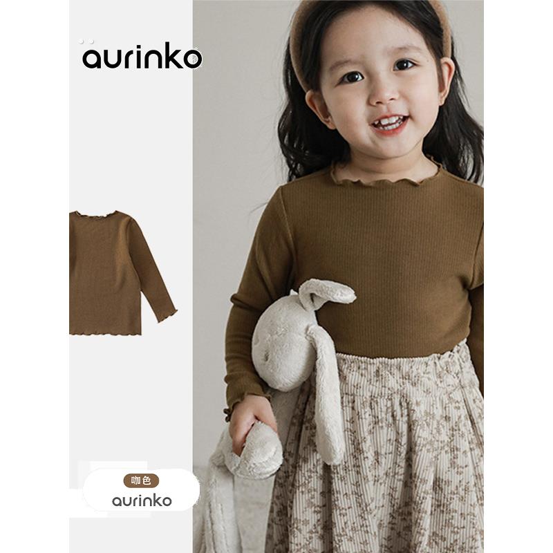 韩系童装儿童打底衫女宝宝春秋款上衣花边T恤小女孩洋气长袖衣服