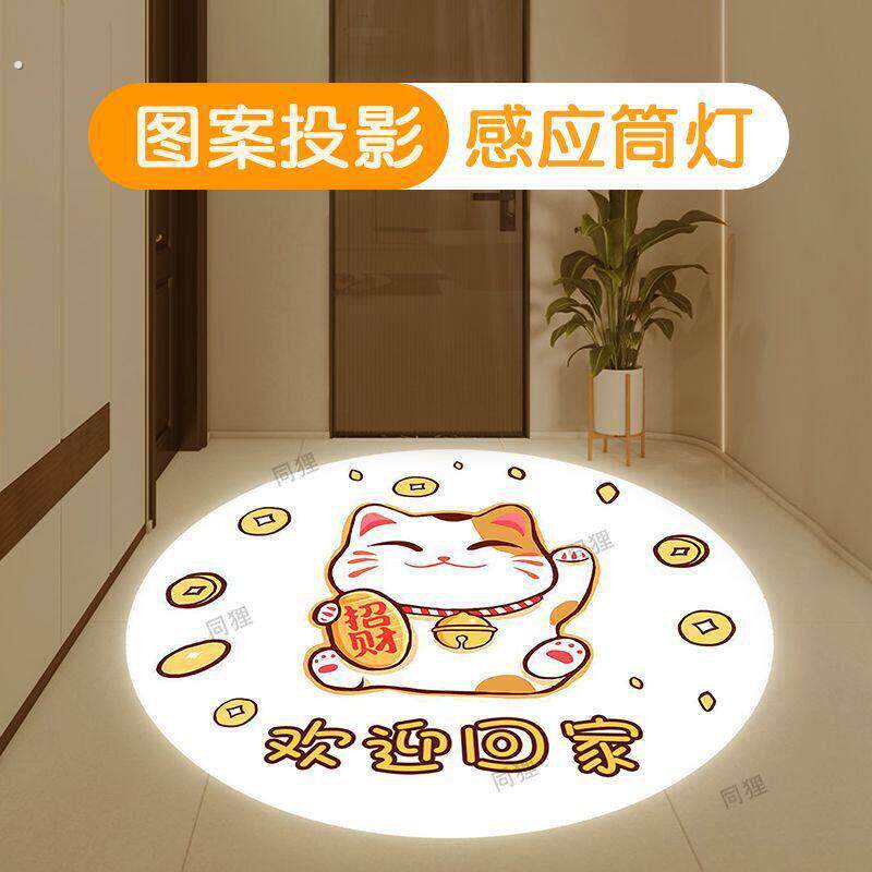 入户玄关投影灯感应入户门走廊过道创意氛围感地面图案射灯筒灯