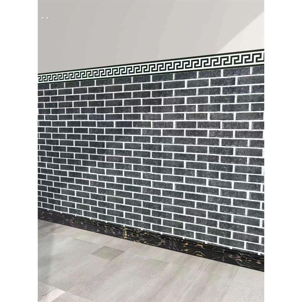 网红防水自贴墙纸自粘商用餐馆彷青砖纹墙裙墙围墙贴壁纸覆古贴纸