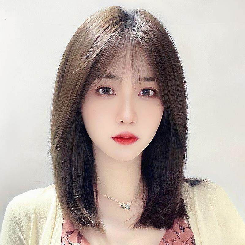 假发真发全真人发自然短发全头套女新款波波头锁骨整顶假发套长发