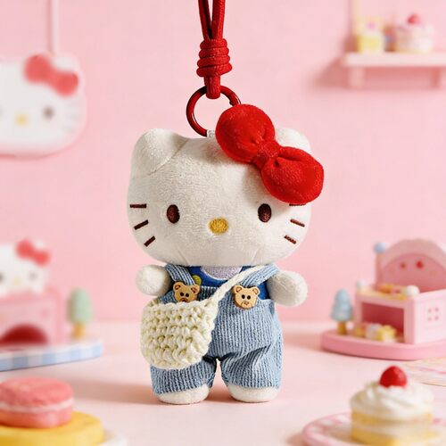 hellokitty包包挂件毛绒公仔钥匙扣小玩偶书包挂饰哈喽kitty娃娃
