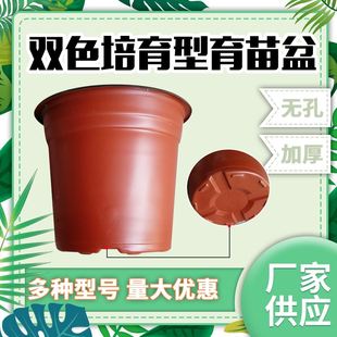 无孔双色花盆碗莲无孔育苗盆水生植物软质一次性加厚塑料营养钵盆