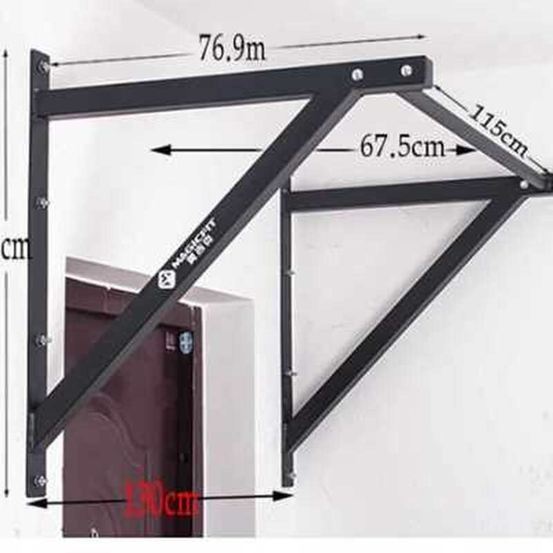 引体向上器墙体打孔单杠加厚家用双力臂支架室内健身器材背部锻炼