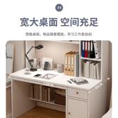 家用书桌书架一体桌带书柜卧室写字桌学生家用学习桌子台式 电脑桌