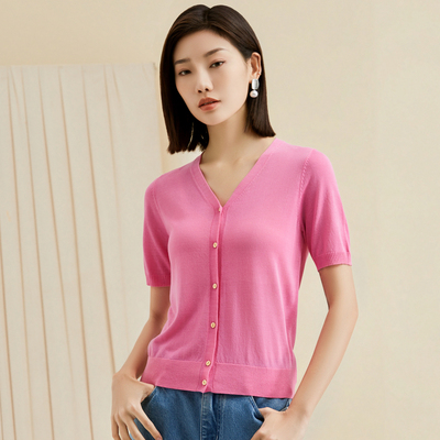 姚领YAOLY夏绿色开襟针织881K22741