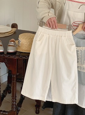 阔腿裤儿童白色裤子2025春装女童直筒裤休闲男女宝宝松紧裤宽松潮