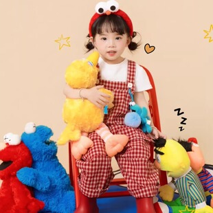 男女童拍摄格子背带裤 摄影主题画报高级感生日洋气设计感童话长裤