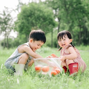 拍照儿童背心套装男女童夏无袖摄影服装宽松宝宝夏天休闲两件套潮