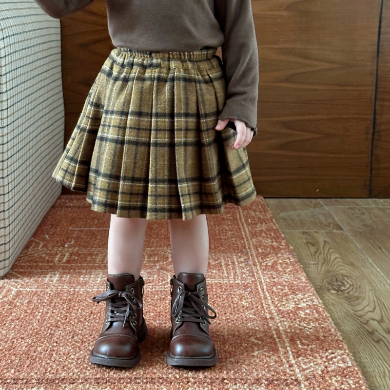 女童百褶裙2025新款秋冬季宝宝学院风格子毛呢半身裙儿童时髦短裙,童装/婴儿装/亲子装,半身裙,淘宝优惠券,粉丝福利购,淘宝优惠卷