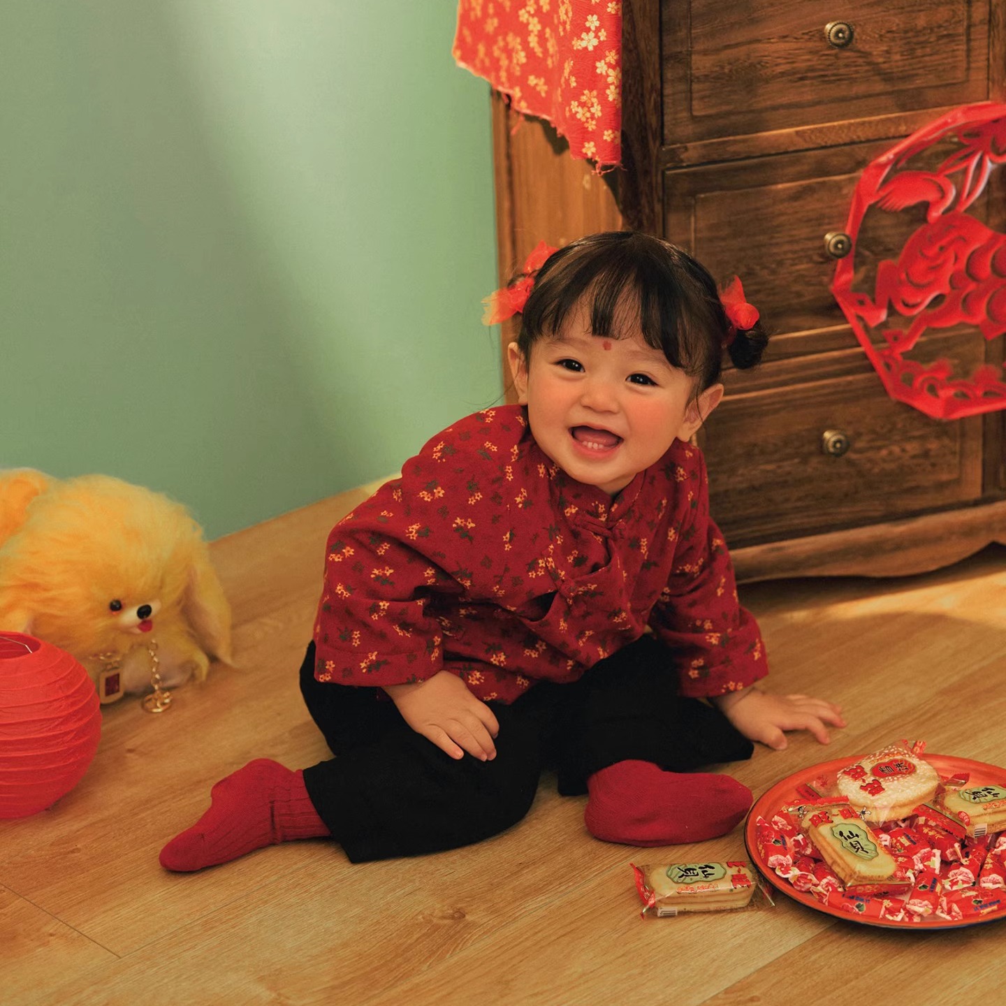 复古8090福娃主题儿童摄影服装男女童周岁新年照相馆写真照影楼