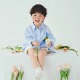 亲肤长袖 套装 衣服潮 休闲长裤 蓝色儿童男女童设计宽松摄影文艺衬衫