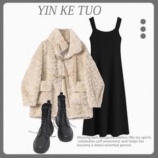 裙子秋装套装女冬款外套高级感冬装搭配韩剧小个子茶系穿搭一整套