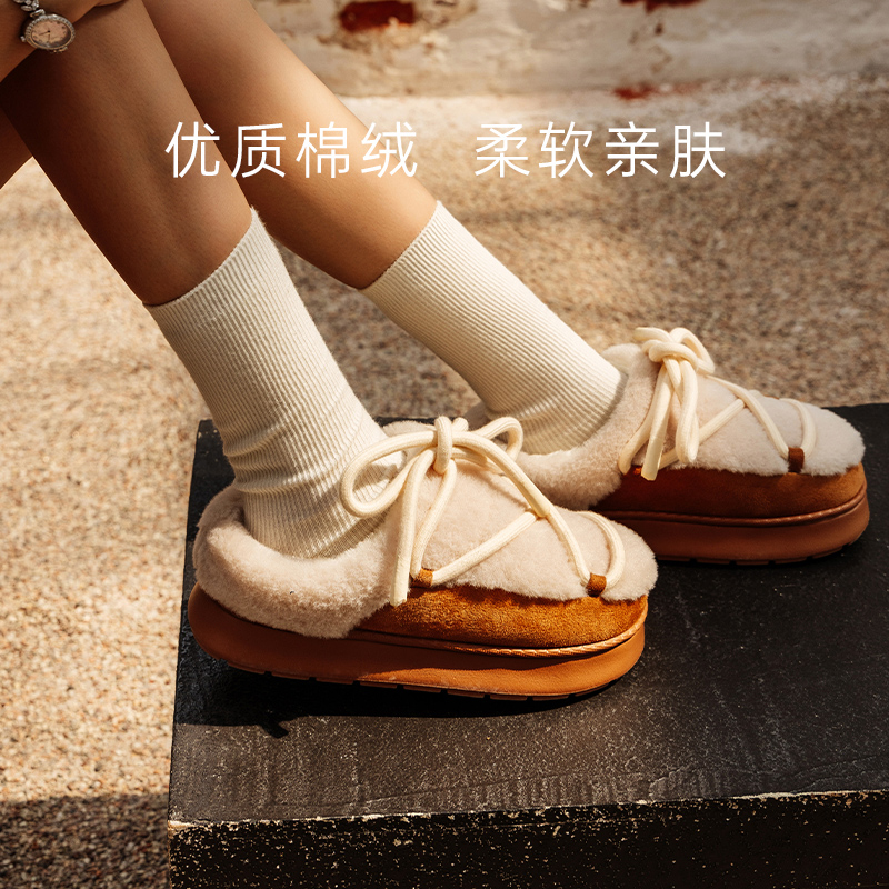 亚束增高保暖毛毛鞋棉拖鞋外穿