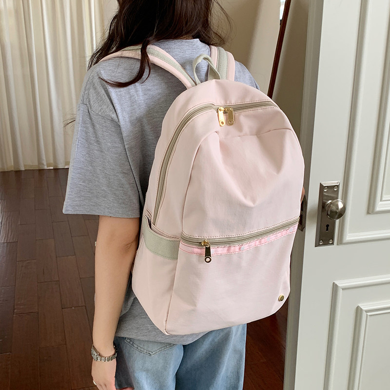 美式少女休闲书包校园初高中生学生双肩包包女大容量旅游轻便背包