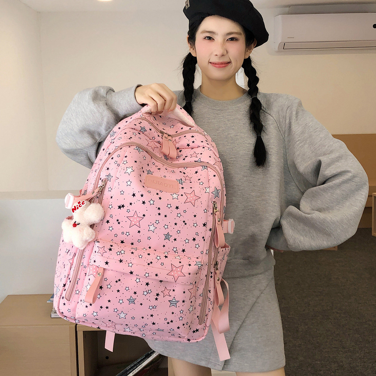 小学生书包女韩版简约百搭少女背包日系可爱软妹学生mini双肩包潮