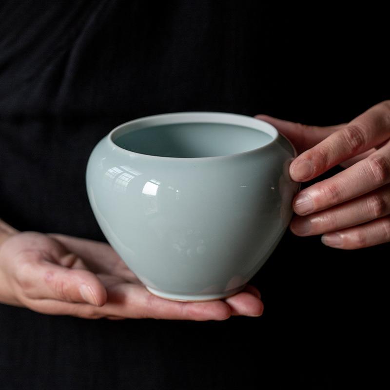 仿古无盖建水中式陶瓷茶洗水盂茶渣桶家用功夫茶具配件废水缸
