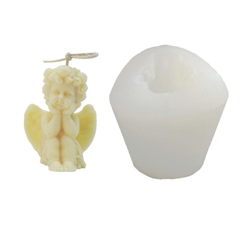 立体坐立天使硅胶模具手工自制DIY香薰石扩香石居家摆件