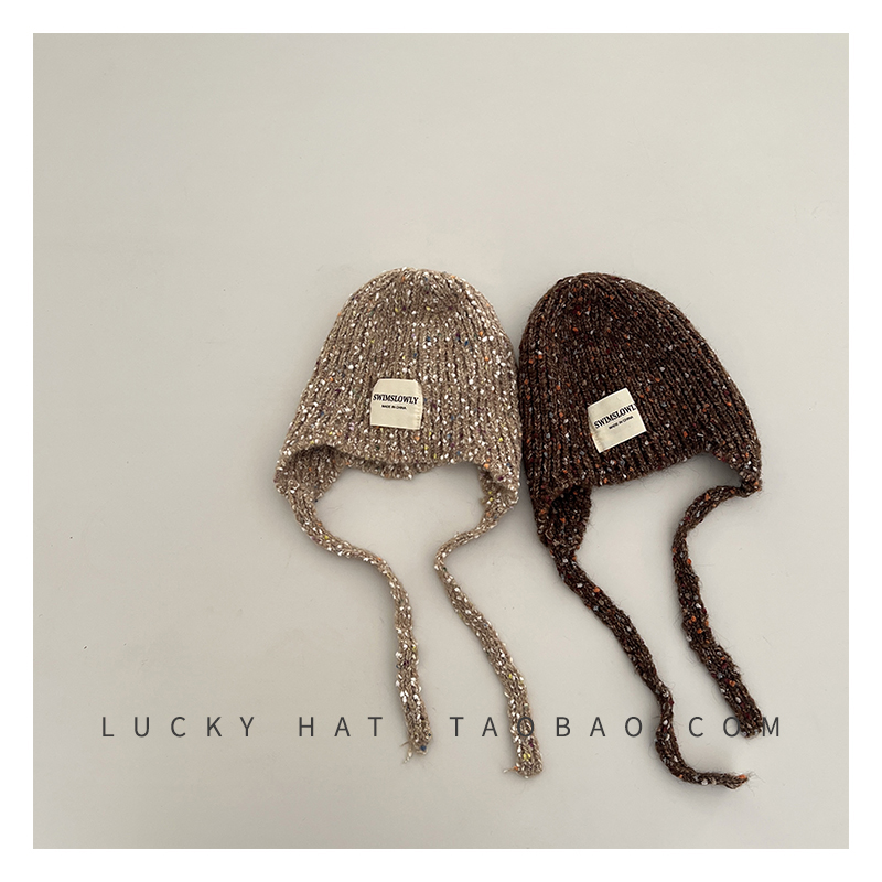 INS韩国儿童帽子秋冬保暖毛线帽男女童宝宝针织套头护耳防风冷帽