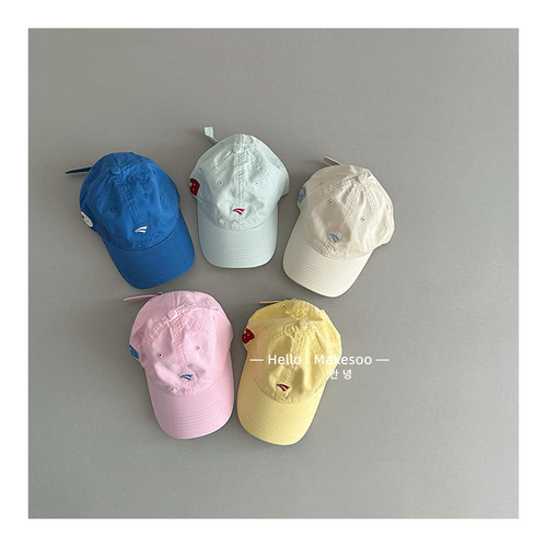 儿童韩版数字刺绣防晒透气鸭舌帽