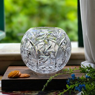 烛台ins宫廷风手工刻花水晶创意球F形花瓶欧式复古高颜值奢华摆件