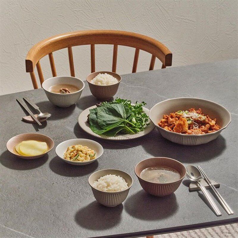 韩国直邮bodense手工陶瓷浮雕纹高档餐具汤饭面碗盘碟子杯35个