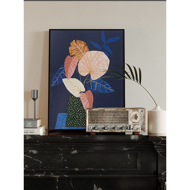 北欧风格客厅玄关蓝n色花瓶装饰挂画温馨卧室桌面摆件丙烯手绘油,家居饰品,油画,淘宝优惠券,粉丝福利购,淘宝优惠卷