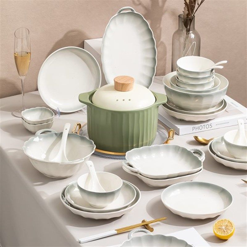 高颜值碗碟套装月空灰家用陶瓷渐变灰餐具乔迁S新居饭碗盘子套装,餐饮具,碗,淘宝优惠券,粉丝福利购,淘宝优惠卷