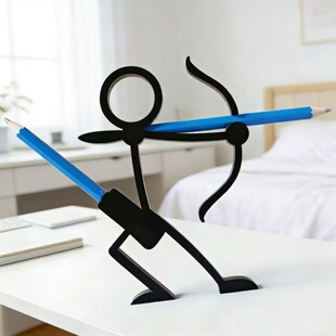 火柴人战士笔筒3D打印铅笔支架趣味摆件惊喜礼物潮玩手办模型