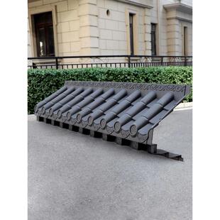 梦古中号免架子树脂36cm立体仿古瓦中式一体塑料窗户装饰屋檐瓦片